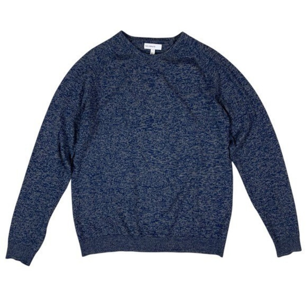 Calibrate Blue Crewneck Lightweight Knit Sweater L Soft Modern Minimalist‎ Men's
